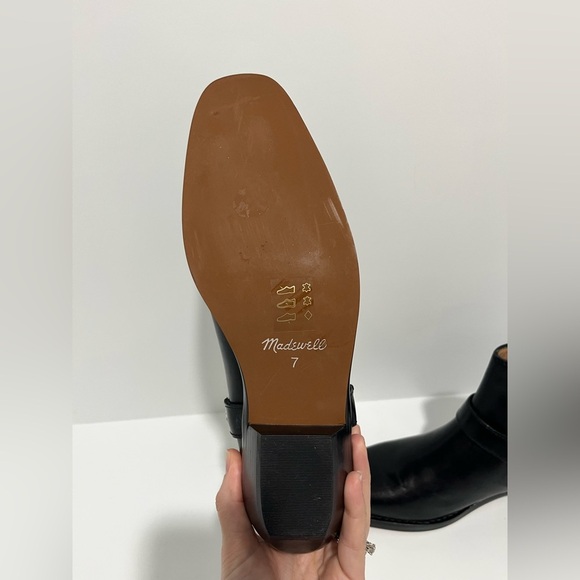 NWT Madewell The Santiago Western Ankle Boot in true black leather 7 comfortable - Picture 10 of 10